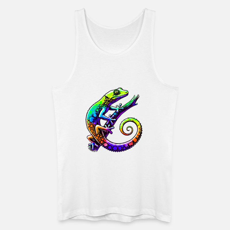 Gecko - Männer Bio Tank Top - Weiß
