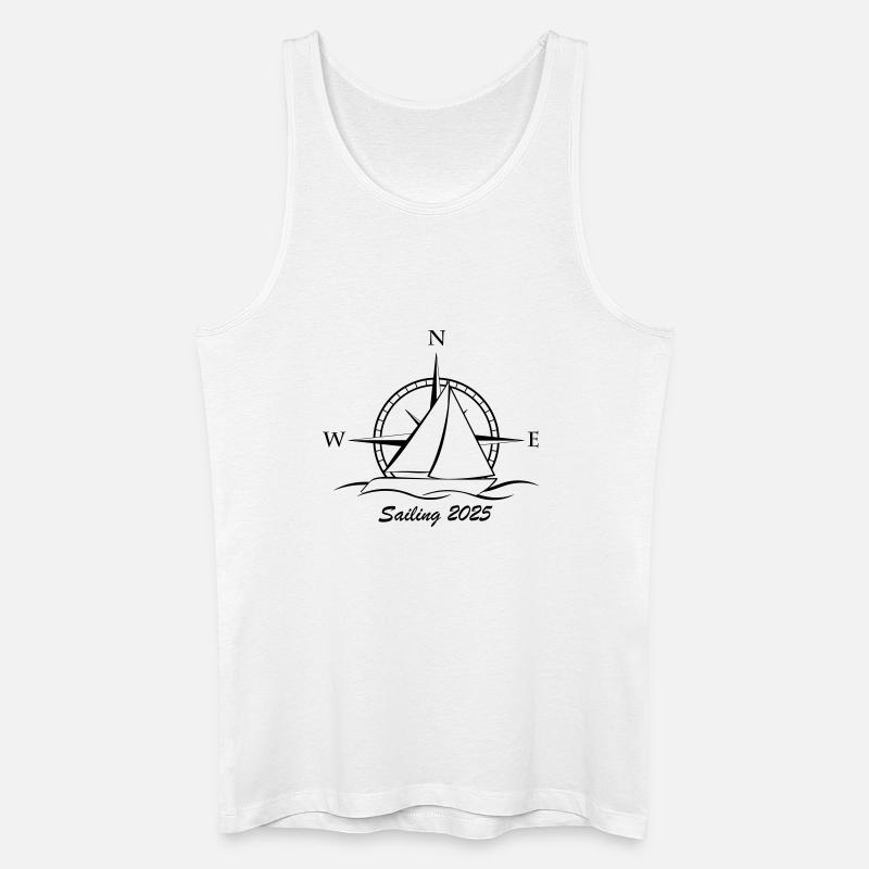 sailing 2025 schw - Männer Bio Tank Top - Weiß