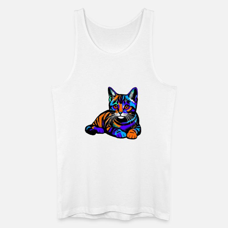 Katze - Männer Bio Tank Top - Weiß
