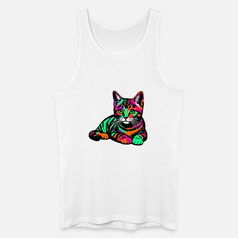 Katze - Männer Bio Tank Top - Weiß
