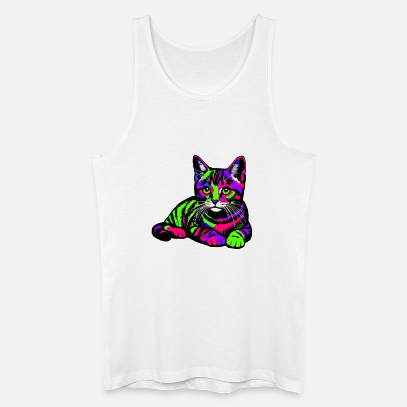 Katze - Männer Bio Tank Top - Weiß