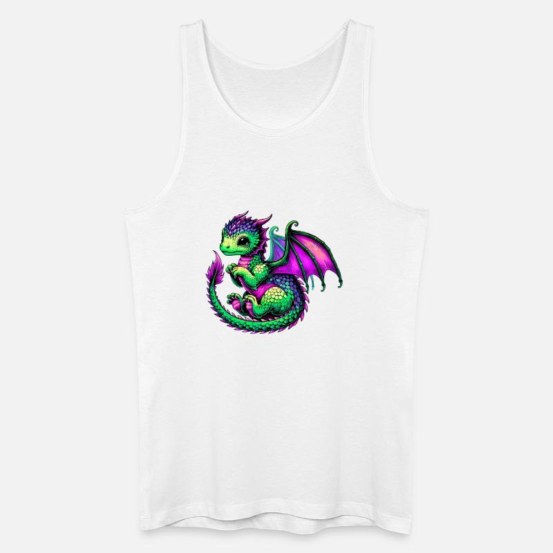 Drache - Männer Bio Tank Top - Weiß