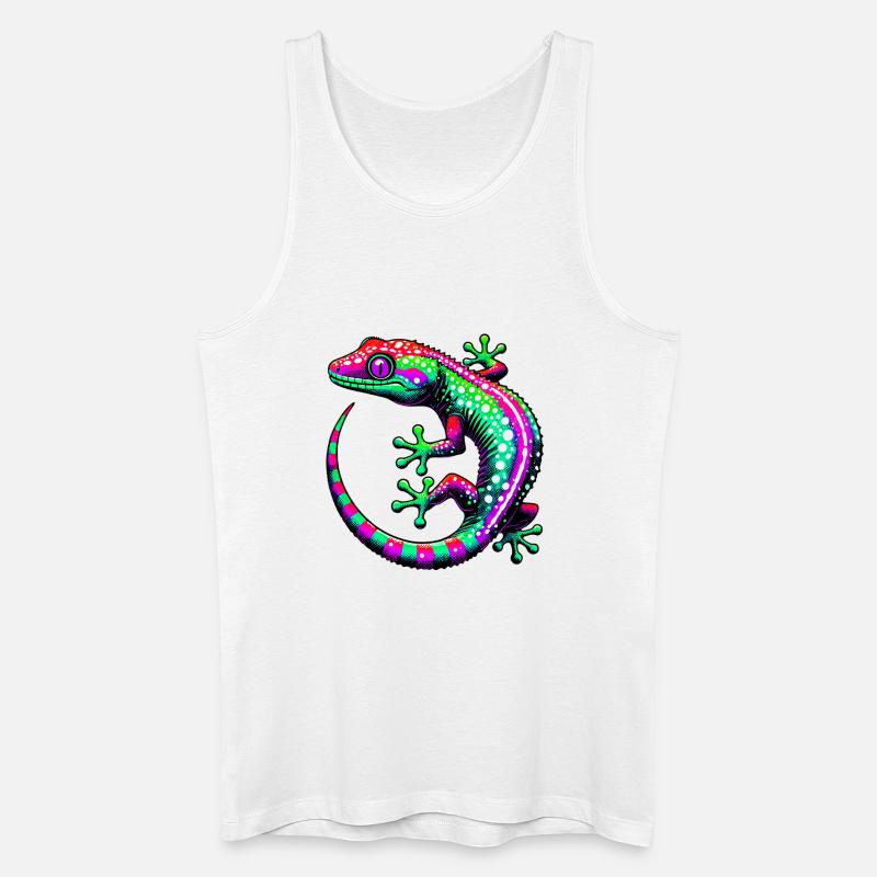 Gecko - Männer Bio Tank Top - Weiß