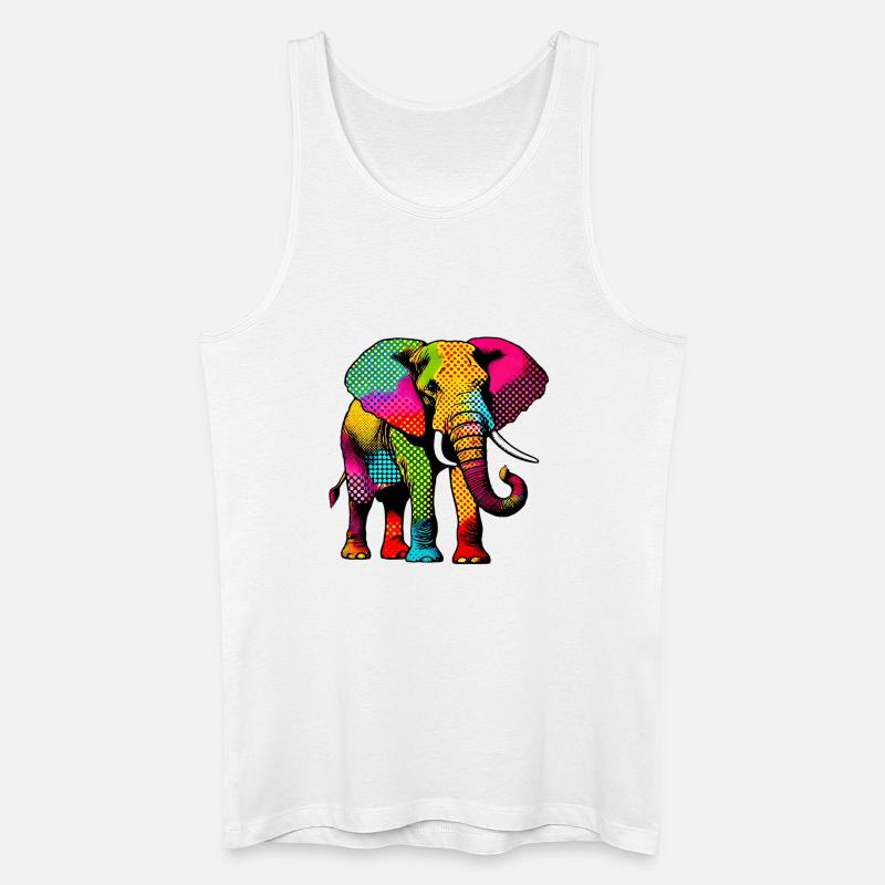 Elefant - Männer Bio Tank Top - Weiß