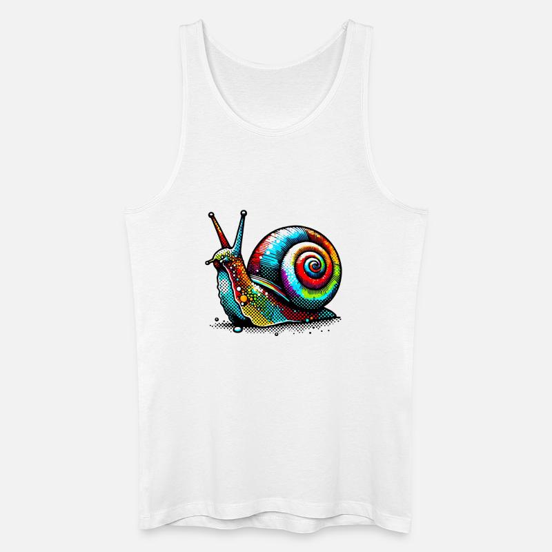 Schnecke - Männer Bio Tank Top - Weiß