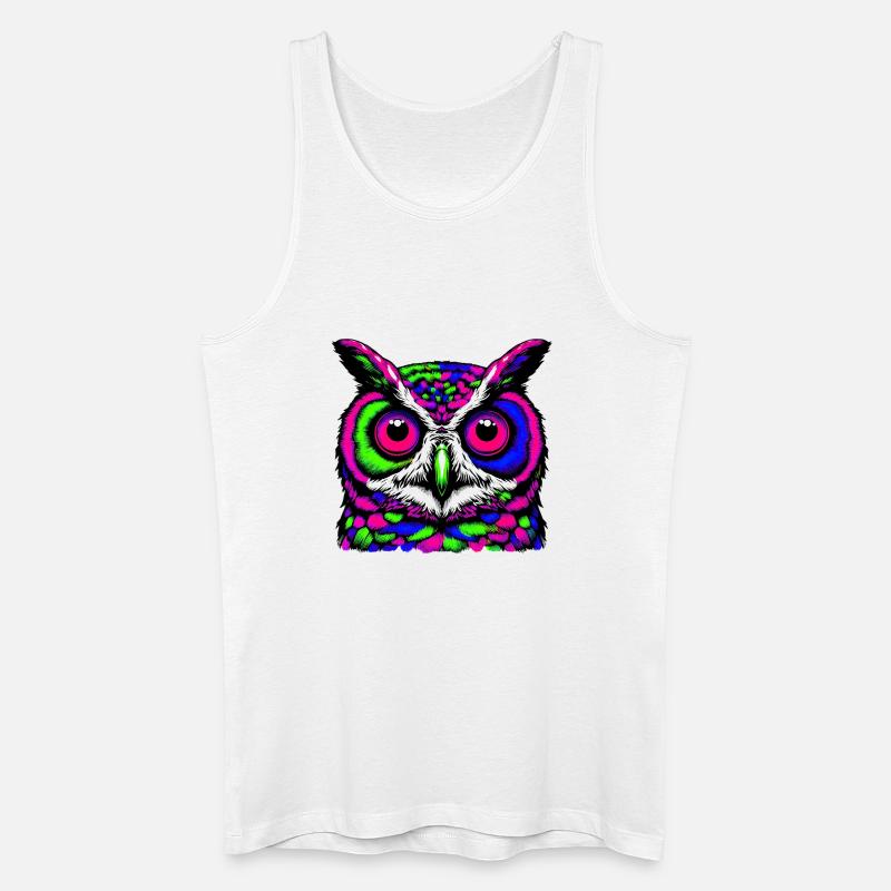 Eule - Männer Bio Tank Top - Weiß