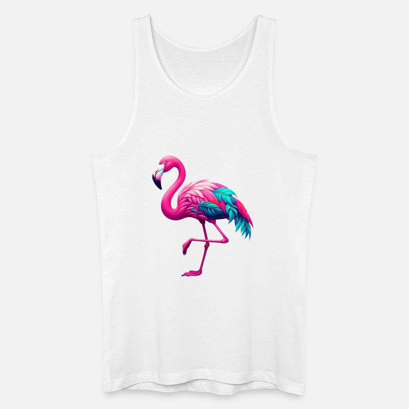 Flamingo - Männer Bio Tank Top - Weiß