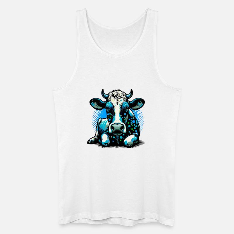 Kuh - Männer Bio Tank Top - Weiß