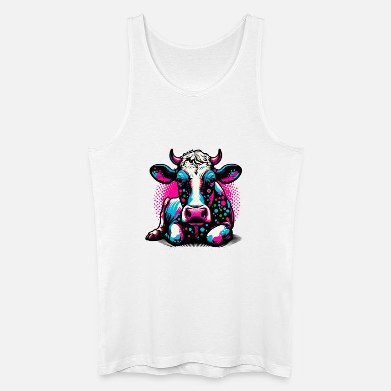 Kuh - Männer Bio Tank Top - Weiß