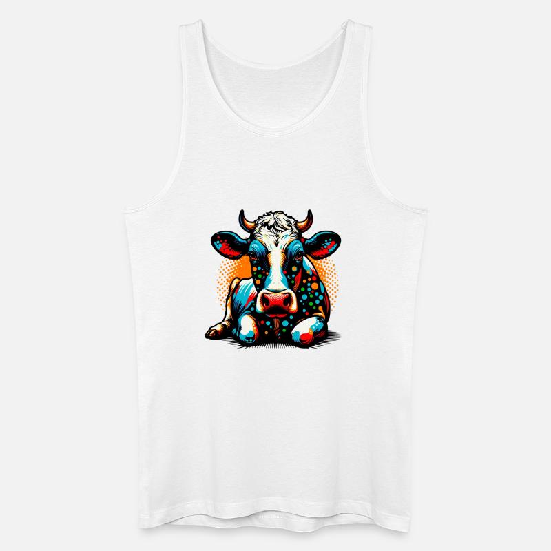 Kuh - Männer Bio Tank Top - Weiß