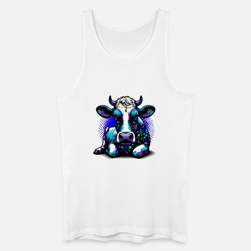 Kuh - Männer Bio Tank Top - Weiß