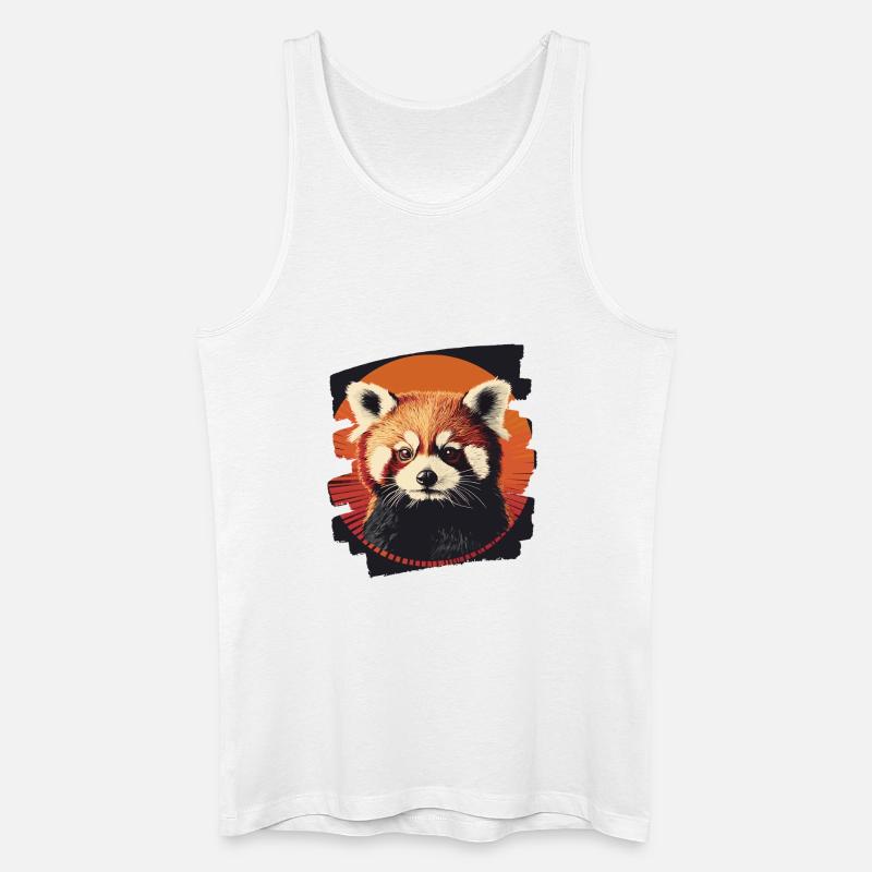 Roter Panda Retro - Männer Bio Tank Top - Weiß