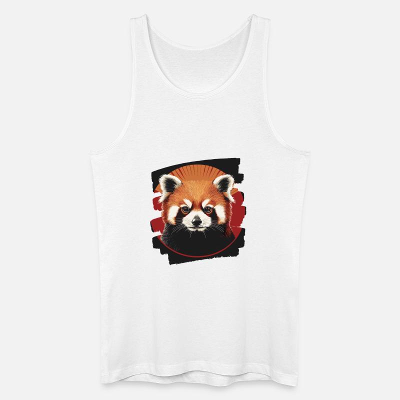 Roter Panda Retro - Männer Bio Tank Top - Weiß