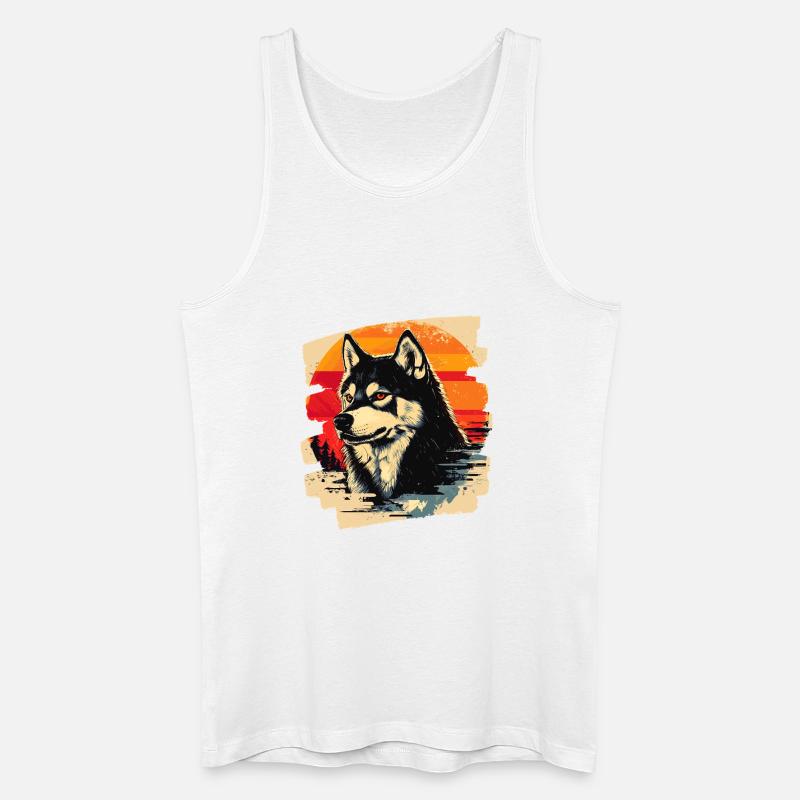 Husky - Männer Bio Tank Top - Weiß