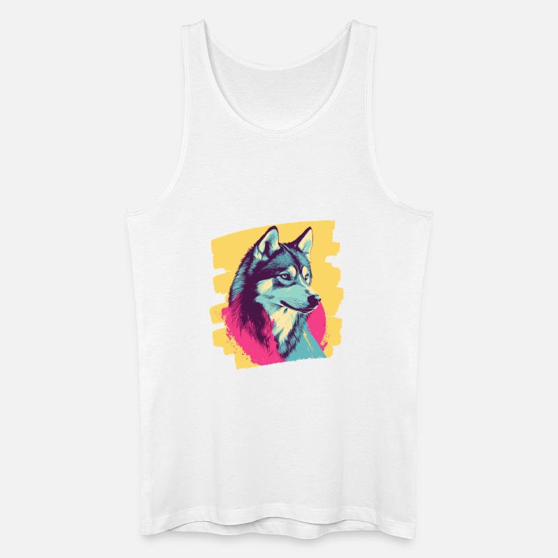 Husky - Männer Bio Tank Top - Weiß