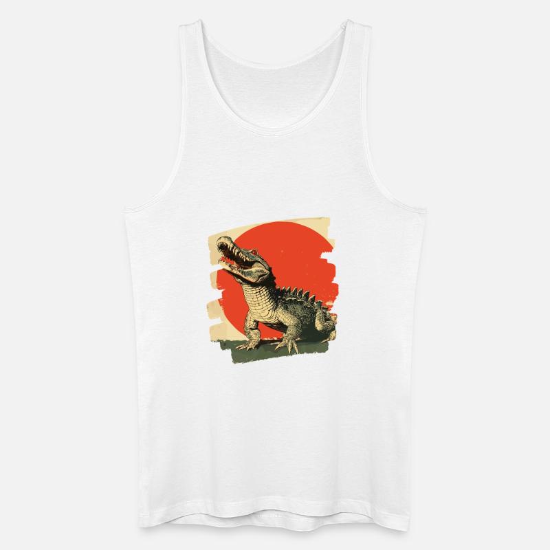 Krokodil - Männer Bio Tank Top - Weiß