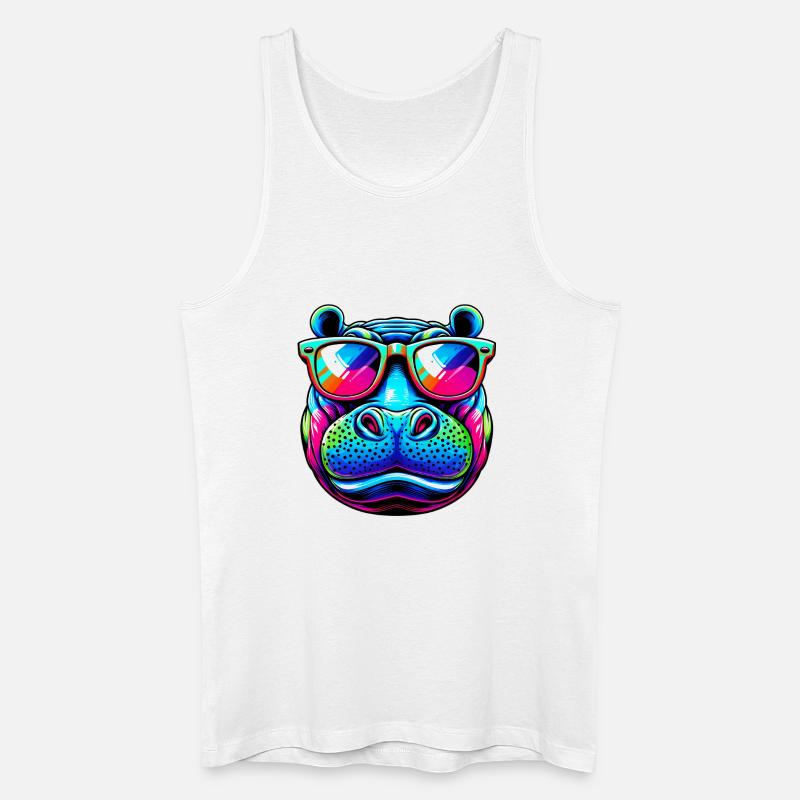 Nilpferd - Männer Bio Tank Top - Weiß