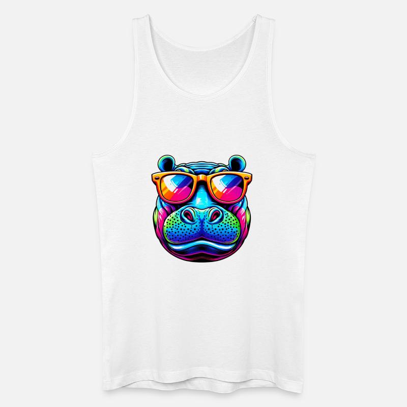Nilpferd - Männer Bio Tank Top - Weiß