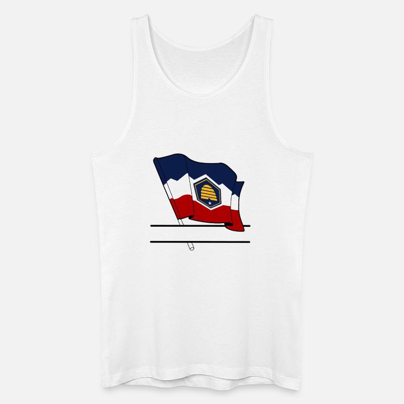 Flagge Utah Textbanner - Männer Bio Tank Top - Weiß
