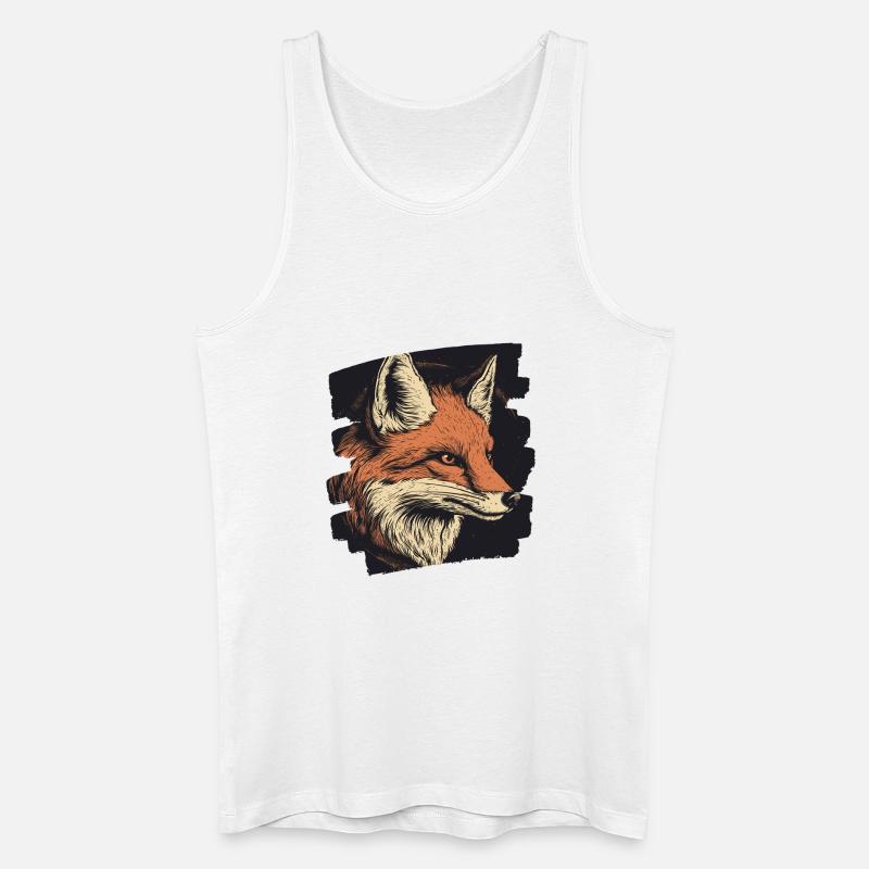 Fuchs - Männer Bio Tank Top - Weiß