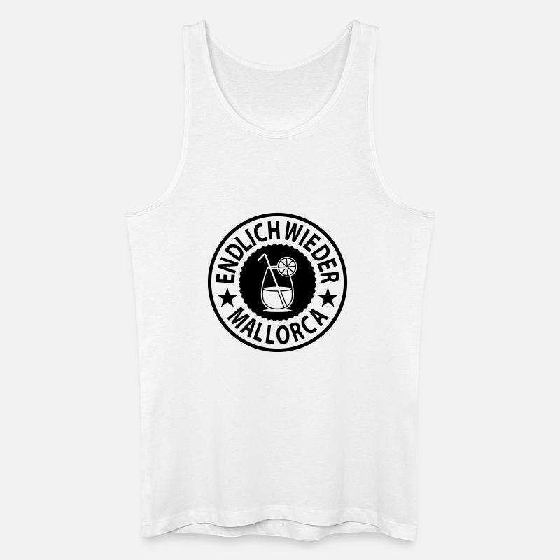 Endlich wieder Mallorca Cocktail - Männer Bio Tank Top - Weiß