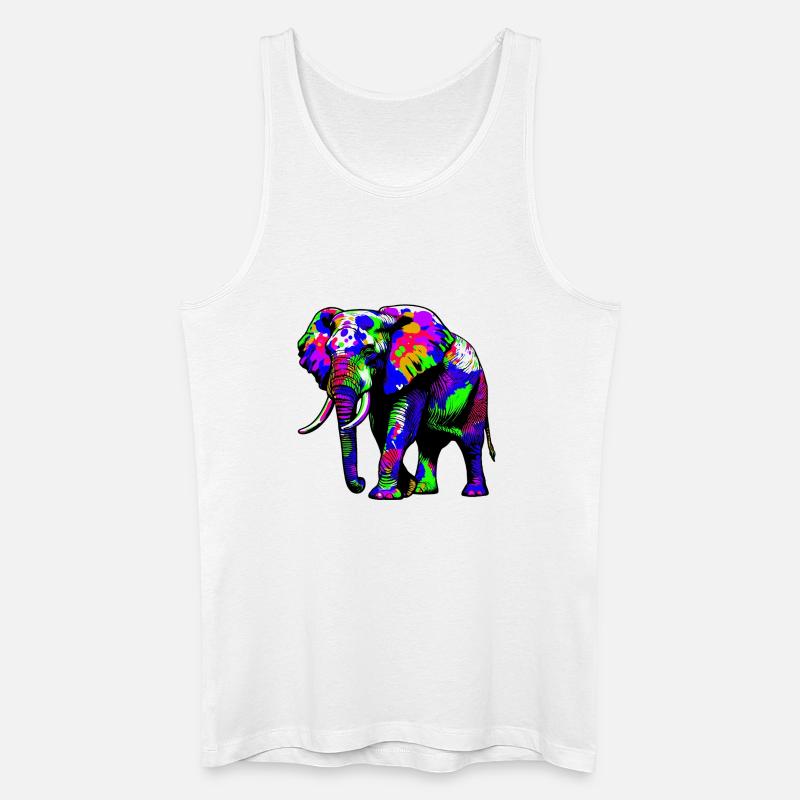 Elefant - Männer Bio Tank Top - Weiß