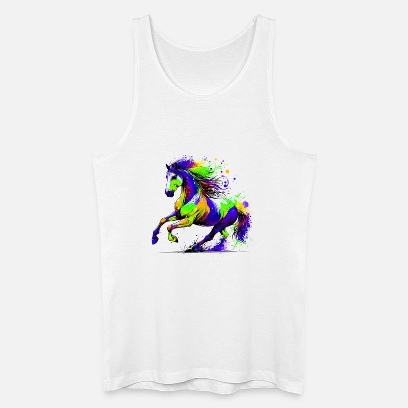 Pferd - Männer Bio Tank Top - Weiß