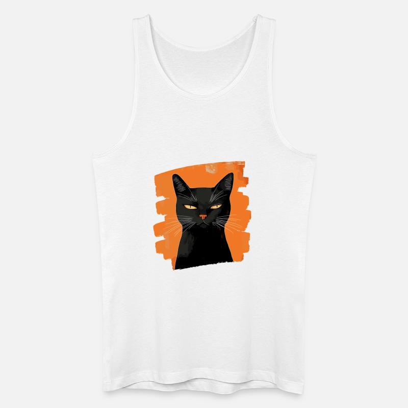Schwarze Katze - Männer Bio Tank Top - Weiß