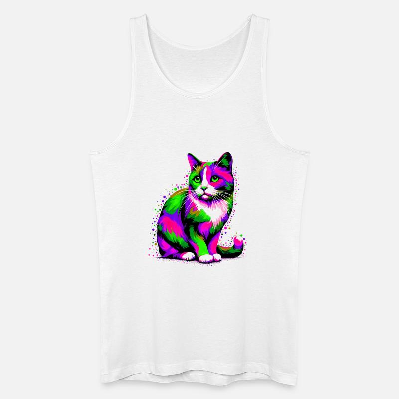 Katze - Männer Bio Tank Top - Weiß