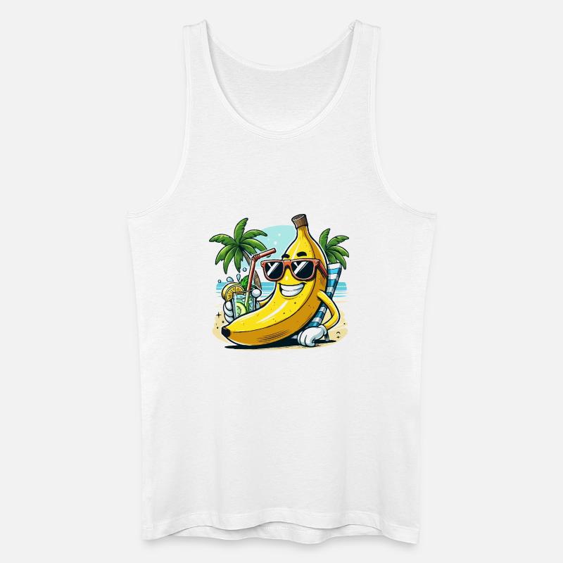 Entspannte Banane - Männer Bio Tank Top - Weiß