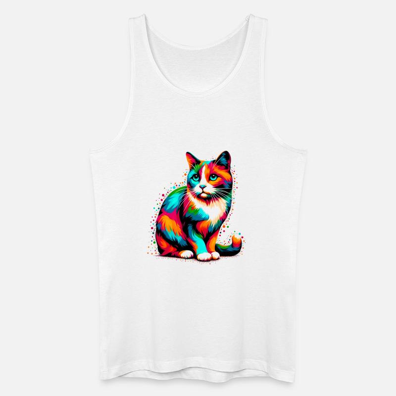 Katze - Männer Bio Tank Top - Weiß