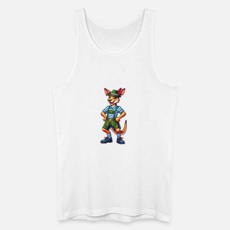 Bayerisches Känguru - Männer Bio Tank Top - Weiß