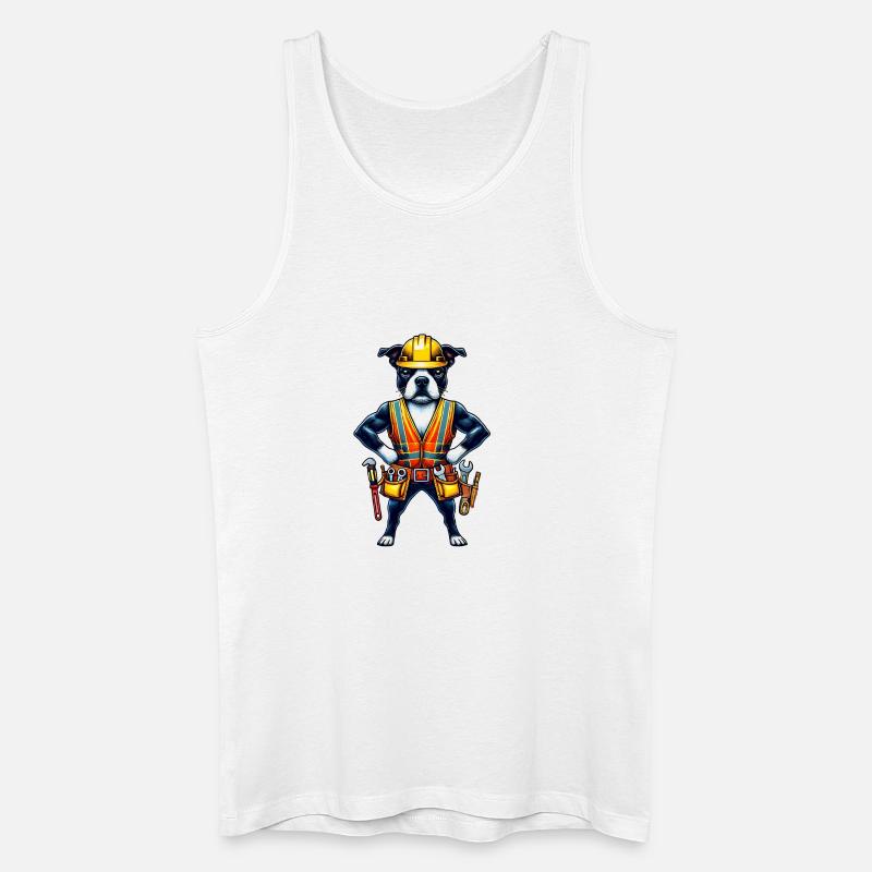 Bostie Bauarbeiter - Männer Bio Tank Top - Weiß