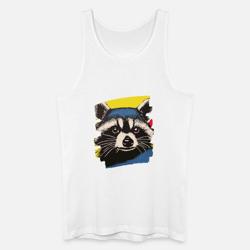 Waschbär - Männer Bio Tank Top - Weiß