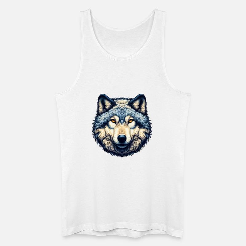 Wolf - Männer Bio Tank Top - Weiß
