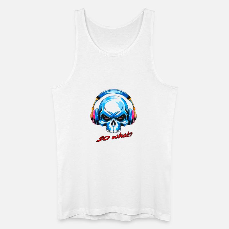 Schädel so what - Männer Bio Tank Top - Weiß