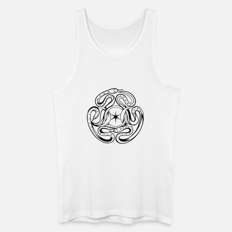 Schlangen mit Rad der Hekate - Männer Bio Tank Top - Weiß