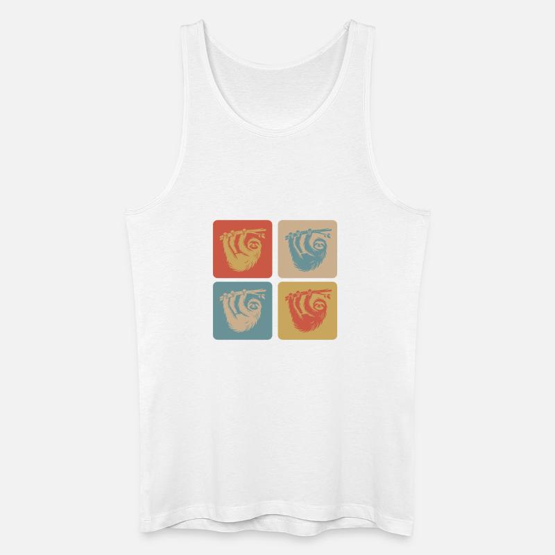 Entspanntes Faultier – Nimm’s locker - Männer Bio Tank Top - Weiß