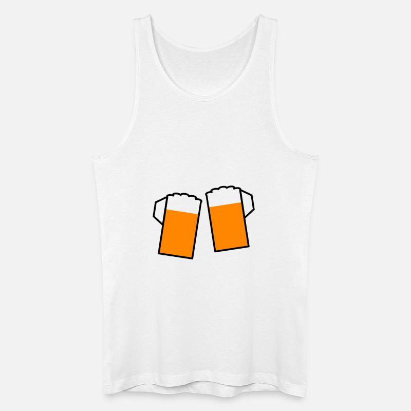 Biergläser Prost Bierglas - Männer Bio Tank Top - Weiß
