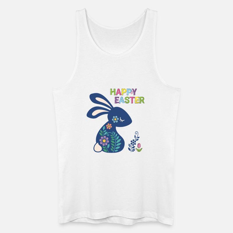 Osterhase Happy Easter - Männer Bio Tank Top - Weiß