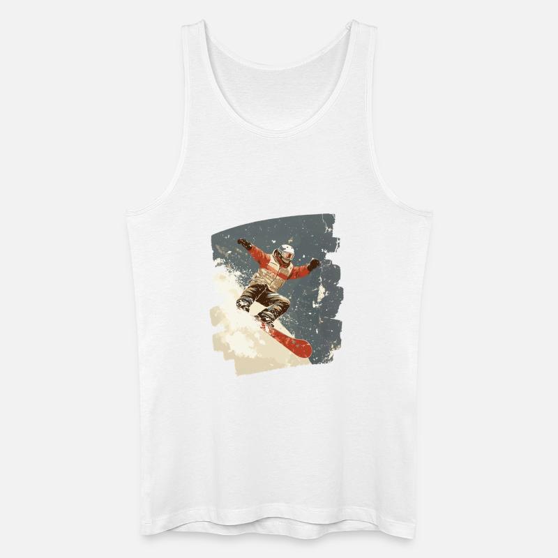 Snowboarder Pulverschnee - Männer Bio Tank Top - Weiß