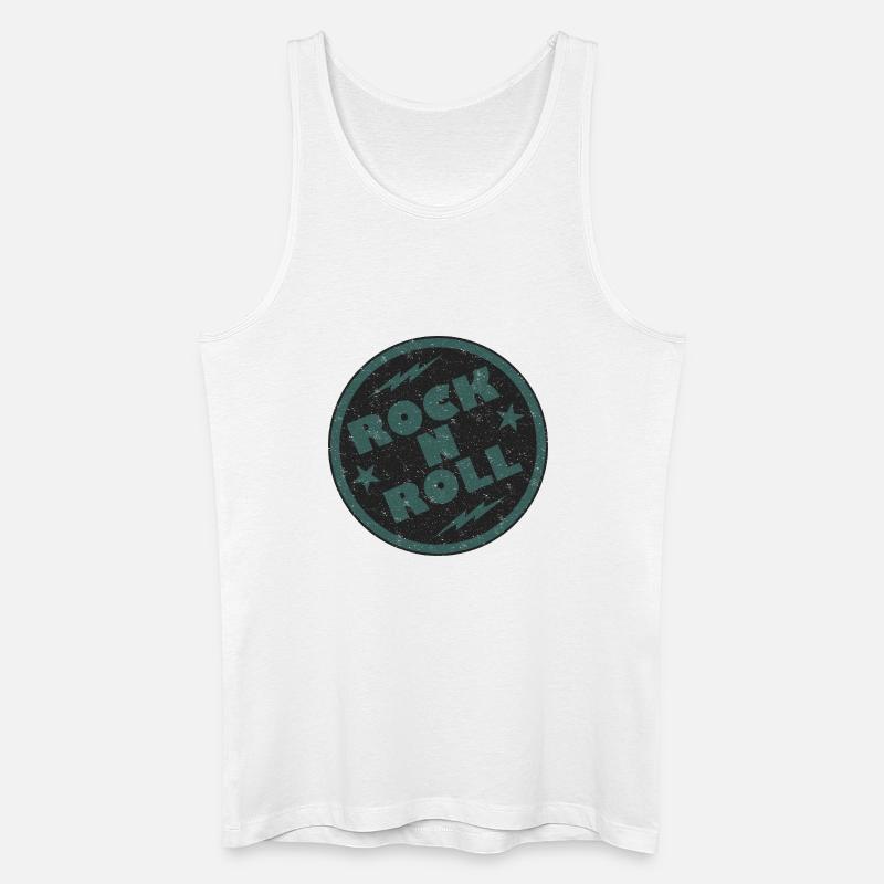 Retro Rock and Roll Abzeichen Design - Männer Bio Tank Top - Weiß