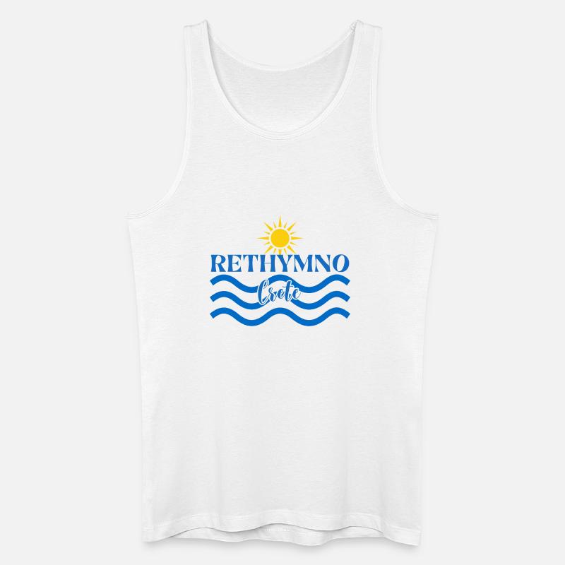 Rethymno Sunset Wave Design - Männer Bio Tank Top - Weiß