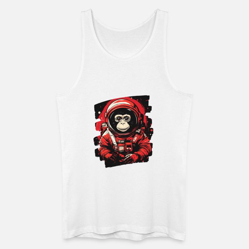 Affe Astronaut - Männer Bio Tank Top - Weiß