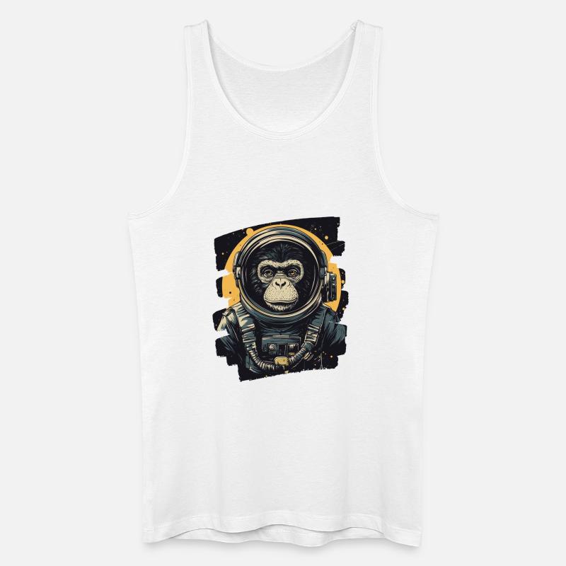 Affe Astronaut - Männer Bio Tank Top - Weiß