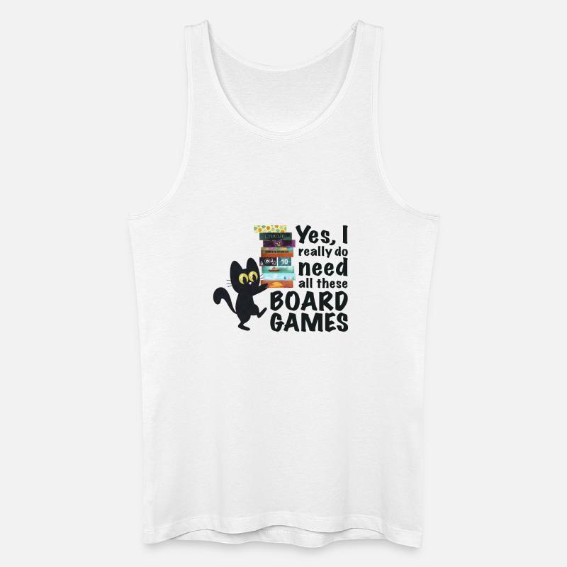 Brettspiel lustig Spruch Katze - Männer Bio Tank Top - Weiß