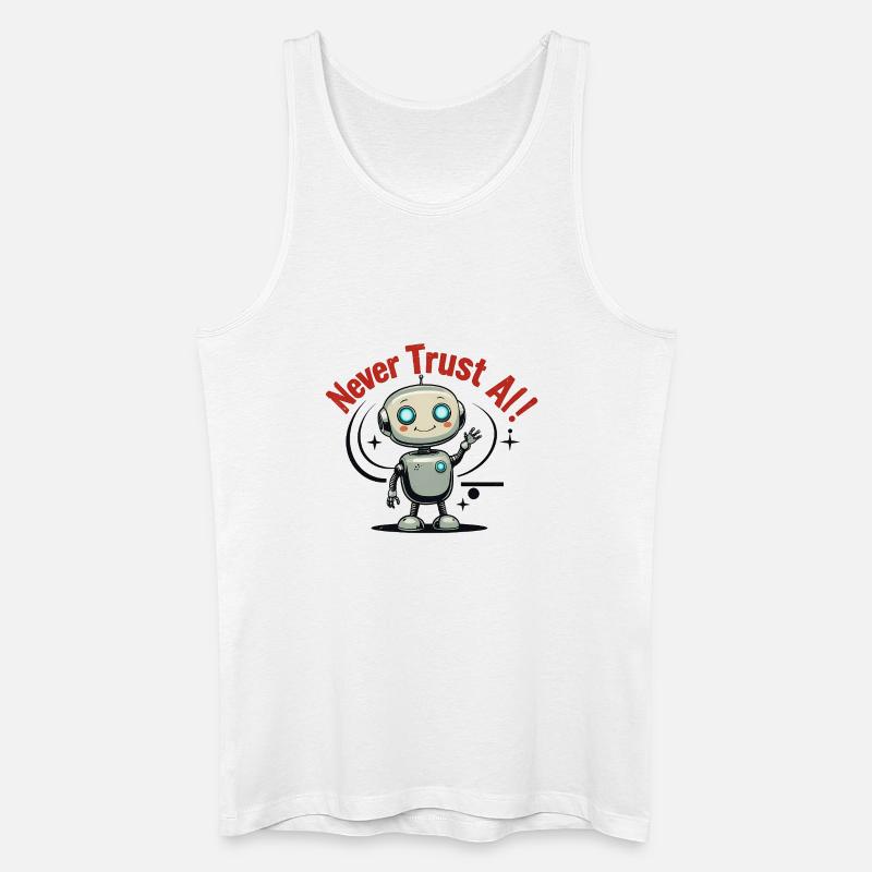 Never Trust AI - Männer Bio Tank Top - Weiß