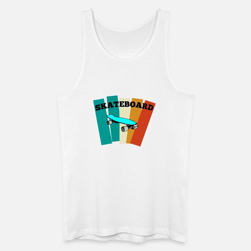 Skateboard - Men’s Organic Tank Top - white