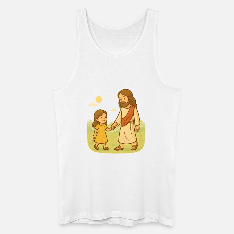 Walk with Jesus (Mädchen) - Männer Bio Tank Top - Weiß