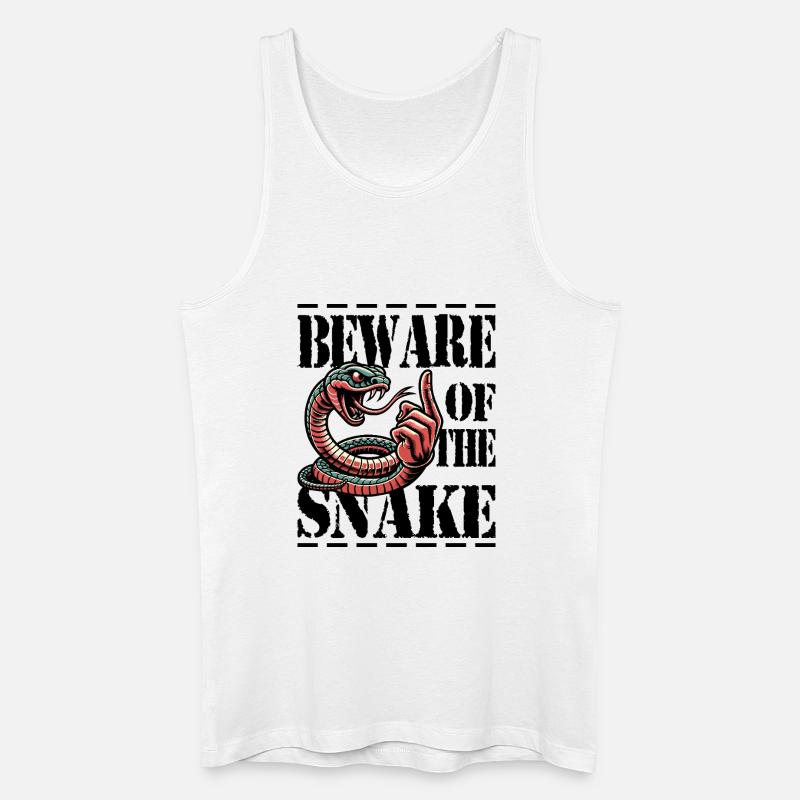 Vorsicht vor der Schlange - Männer Bio Tank Top - Weiß